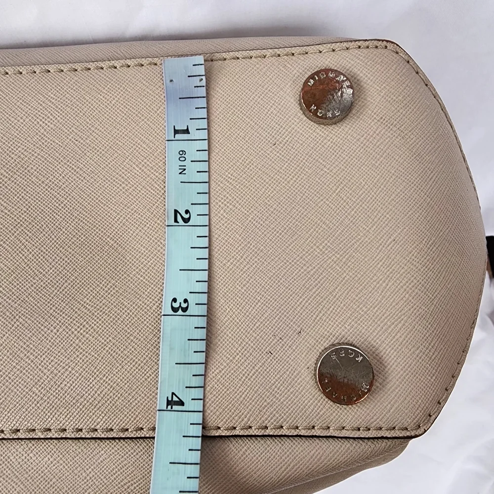 MICHAEL KORS FLORENCE DARK DUNE LARGE‎ LEATHER SATCHEL HANDBAG